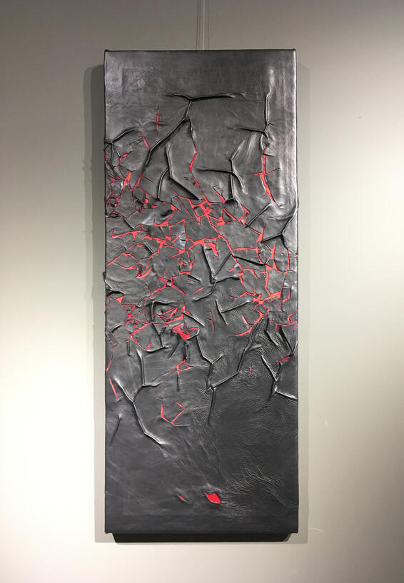 S/TÍTULO | 2024 | Pele, Madeira | 40 x 100 cm