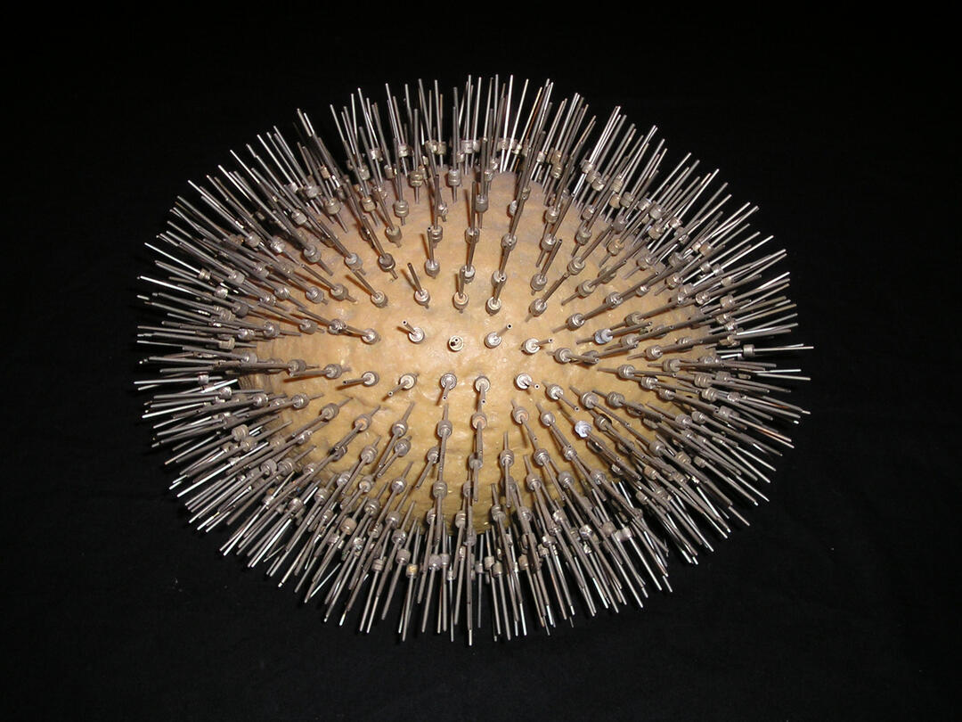 OVO #849 | 2004 | Poliuretano, Agulhas de seringa | 20 x 30 x 20 cm