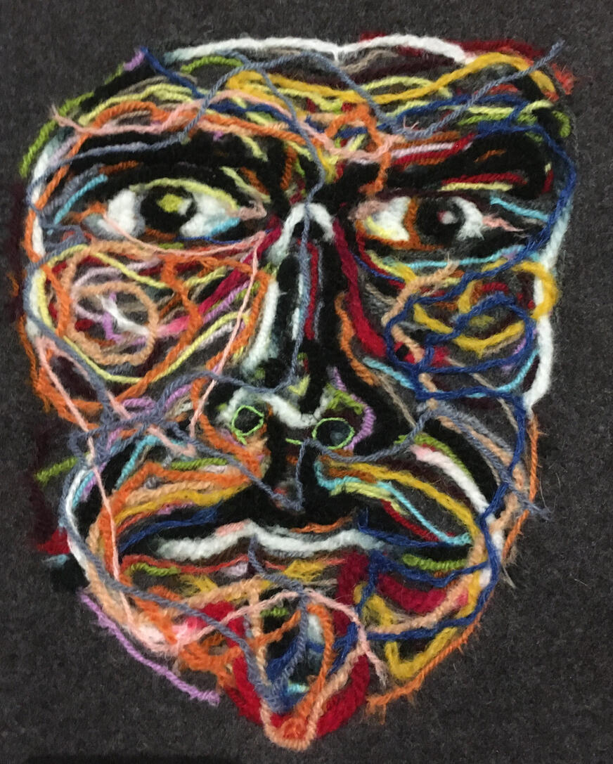 I´M ONLY HUMAN #044 | 2020 | Lã sobre burel | 35 x 30 cm