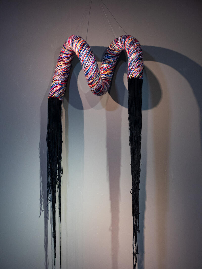 S/TÍTULO | 2023 | Lã sobre tubo de alumínio | 150 x 40 cm